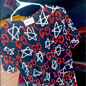 2016 Gucci Ghost Graffiti Star T-Shirt